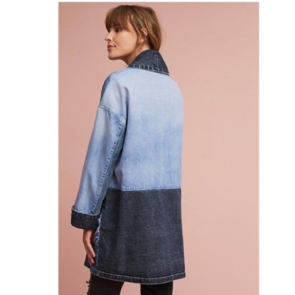 Pilcro and the Letterpress Patchwork Denim Oversized Jacket Colorblock XS - Picture 4 of 7